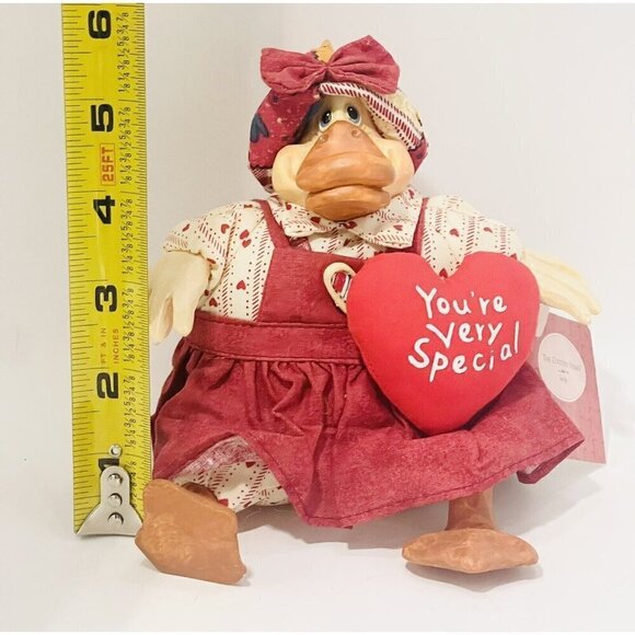 Folk Art Valentine’s Duck Hot Lips The Country Folks Beanbag Shelf Sitter 2665 - Picture 5 of 6